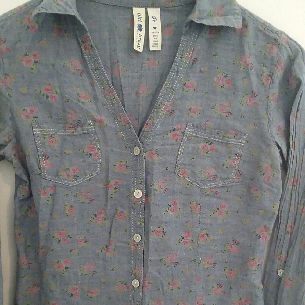 Girl Krazy Size S long sleeve flowered